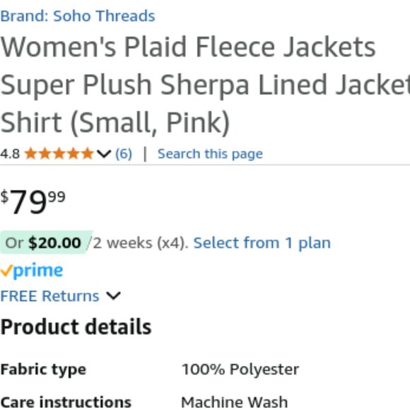 Soho Women's Plaid Fleece Sherpa Lined Jacket/Shirt, Red/White - Size Large - Picture 5 of 8